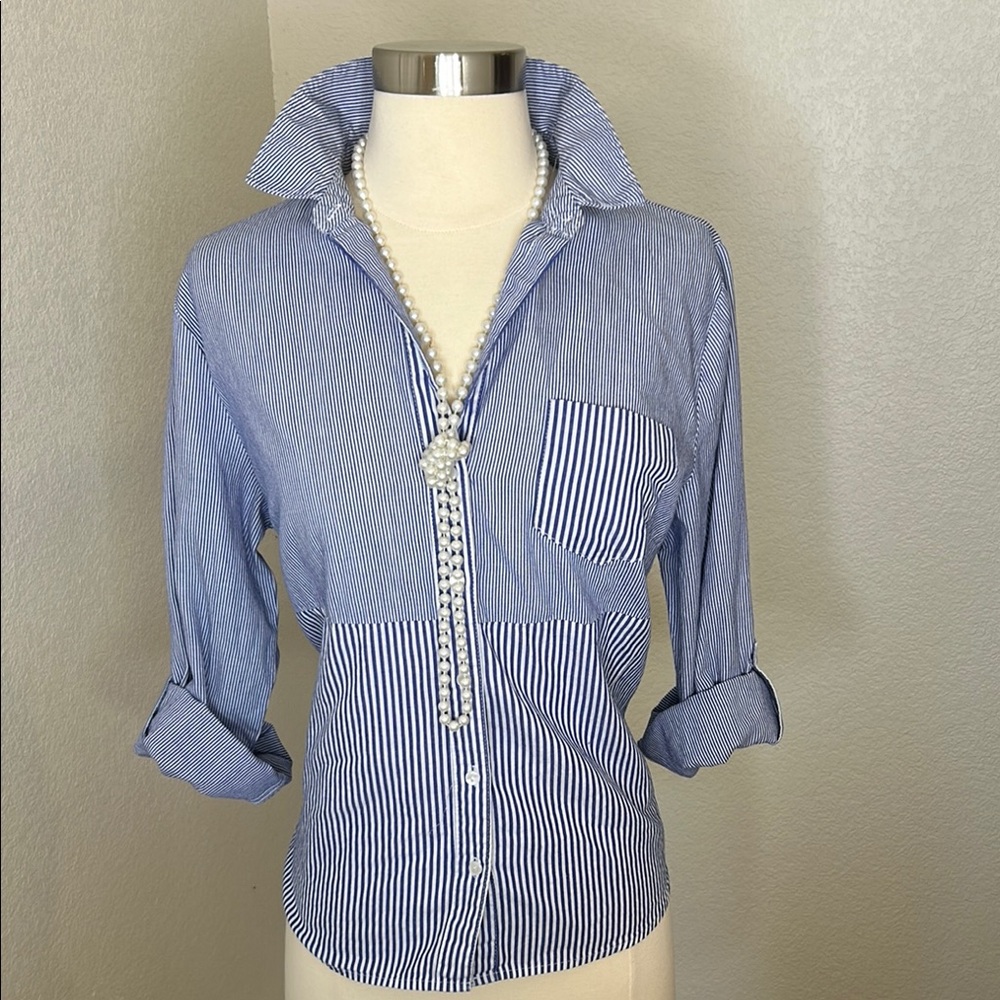 Blue Striped Women's Top